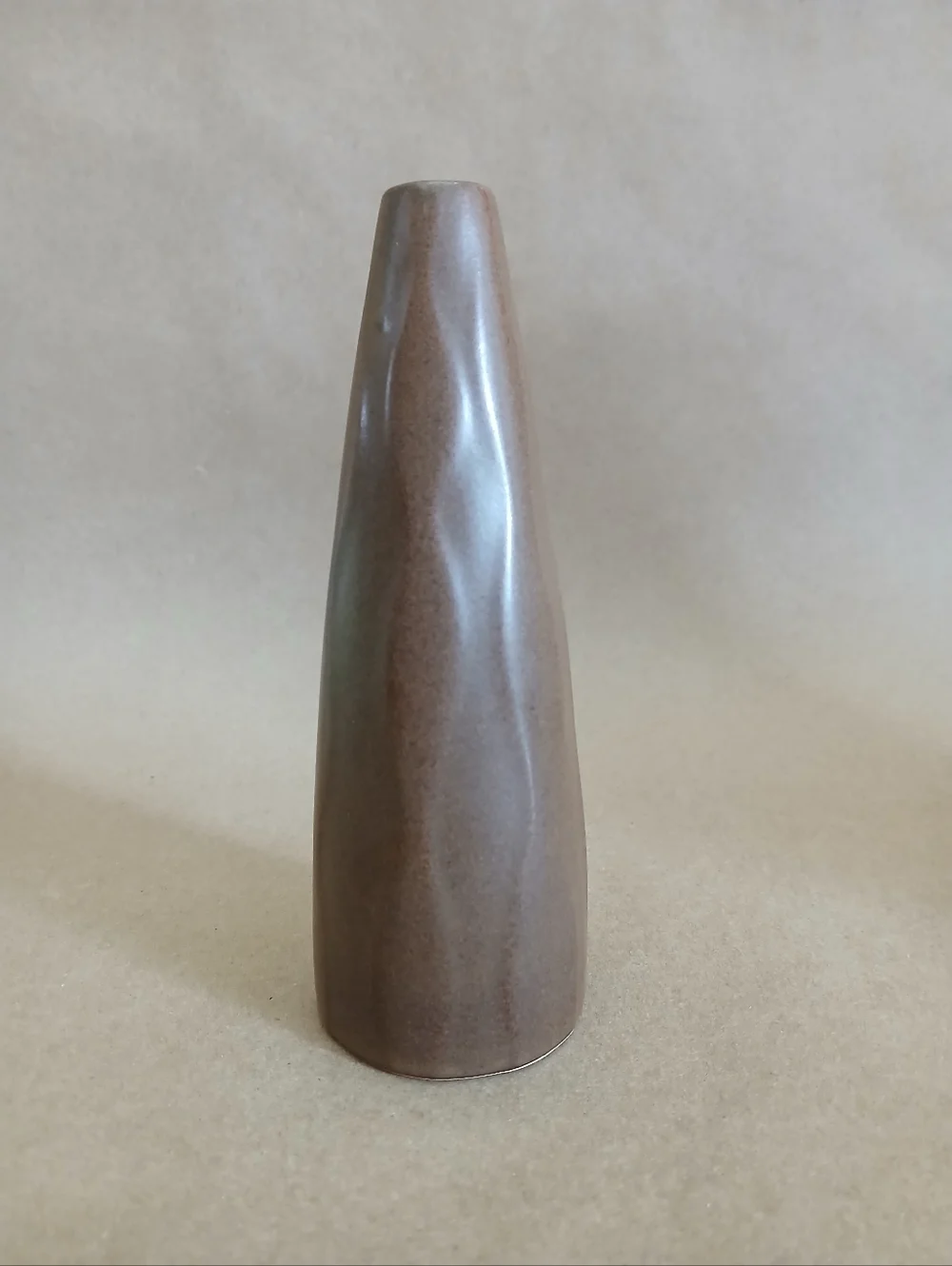 Vintage Jonathan Adler Pot A Porter Brown Conical Porcelain Vase 6.5 in
